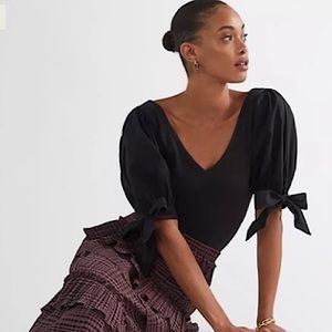 Elegant Black Puff Sleeve Blouse